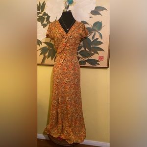 SOLD - Olivaceous Floral Maxi Wrap Dress Size M